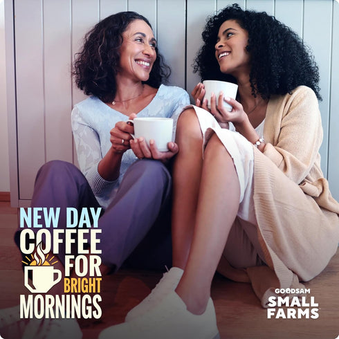 12 oz GoodSam New Day Medium Roast Whole Bean Organic Coffee Beans Bright Citrus & Chocolate Notes Single-Origin
