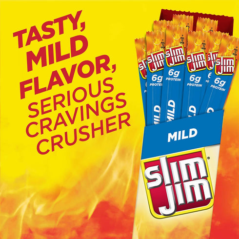 6g 0.97 oz. (24 Count) Slim Jim Giant Smoked Meat Sticks, Mild Flavor, Protein Per Stick