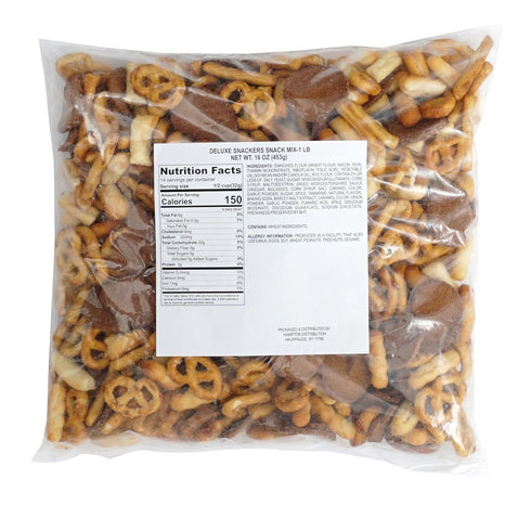 1 Deluxe Snack Mix, Pound Bulk Bag, Rye Bread Chips, Pretzels, Sesame & Regular Bread Sticks, Hampton Distribution