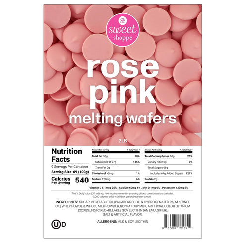 2 Sweet Shoppe Rose Pink Melting Wafers, pounds