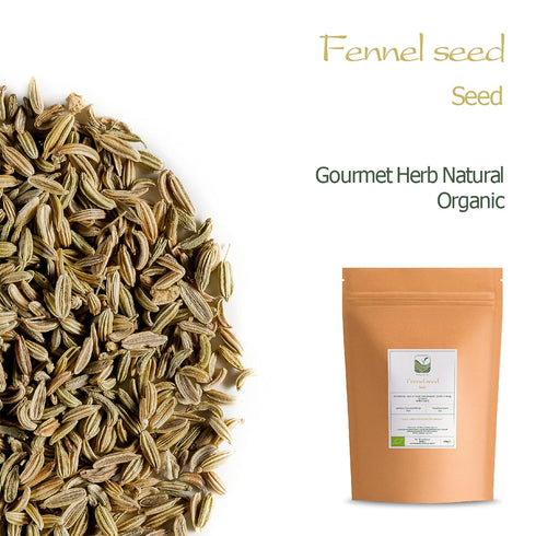 Organic Fennel Seed Culinary Grade - Foeniculum Vulgare Seeds for Cooking, Fennel Fenal Seeds