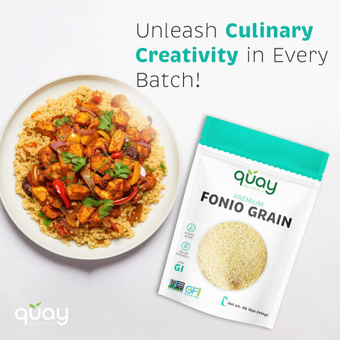 2 lb Quay Naturals Fonio Grain, - Superfood Grain - Substitute & Alternative for Couscous, Quinoa & Rice - Gluten Free
