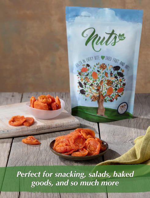 (1 LB) NUTS U.S. - California Sun Dried Fancy Apricots | Juicy and Tangy Flavor | No Sugar or Color Added | Gluten Free