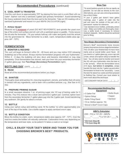 Brewer's Best Brewers Best Hazy IPA One Gallon Ingredient Kit