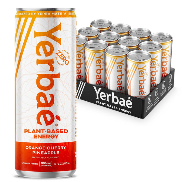 Yerba Energy Seltzer - Orange Cherry Pineapple No Sugar/Calories/Carbs. Energized by Yerba