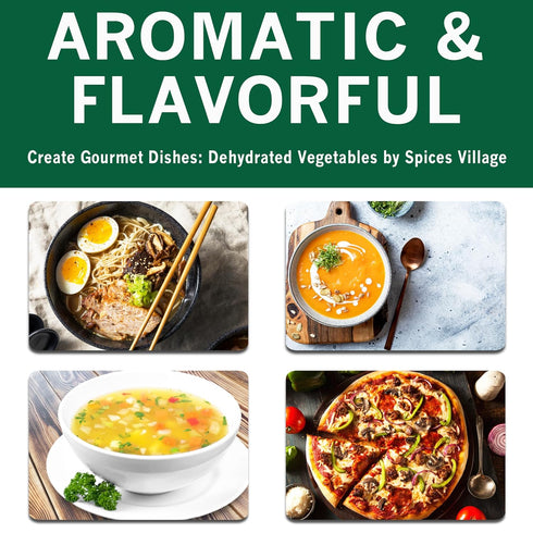 16 oz, SPICES VILLAGE Vegetable Soup Mix, Ramen Toppings, Mixed Vegetables Flakes, Mix of Carrots, Cabbage, Onions