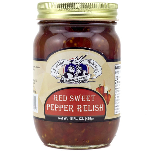 15 (Pack 2) Amish Wedding Red Sweet Pepper Relish Ounces