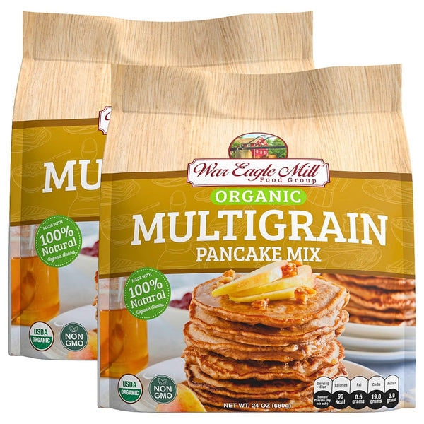 War Eagle Mill Multigrain Pancake Mix, Organic, 24 oz Bag (2 Pack)