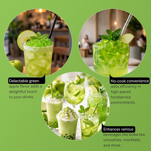 TEA TEK 8.8 1 Count Pound Coconut Jelly Green Apple Coconut Boba Jelly Jars - No Cooking Required, For Various