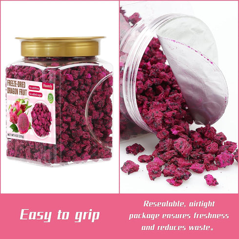 Haomly Fruit,8OZ/230g, Snacks,100% Freeze-Dried Dragon No Added Sugars,Sweet Dried Fruit Natural Red Dragon Fruit