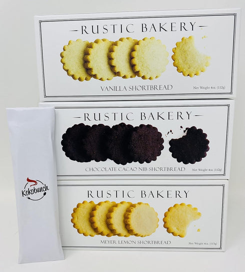 Generic 4oz 3Pack Shortbread Cookie Bread Meyer Lemons | Vanilla | Chocolate Cacao Nib