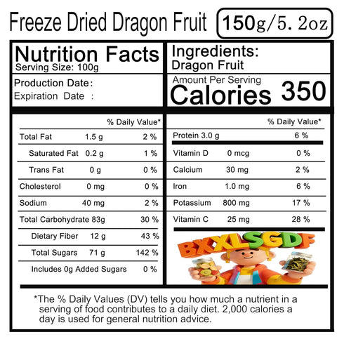 5.2oz 100% Freeze Dried Dragon Fruit Cubes, Sealed cans | Unsweetened Crispy Bites for Smoothies, Baking & Cereal |
