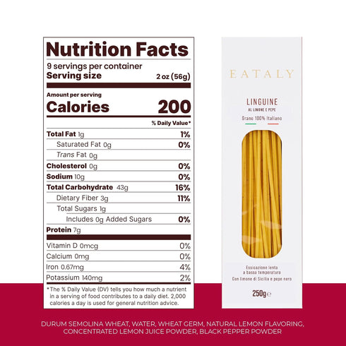 Pack Linguine,1- 1- 1- -8.8 oz. Eataly Flavored Pasta Bundle with Squid Ink, with Truffle, with Lemon & Pepper, Pasta