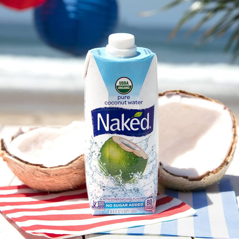 100% 16.9 Ounce(Pack 12) Naked Juice Organic Pure Coconut Water, USDA Organic Certified, NON GMO Project Verified