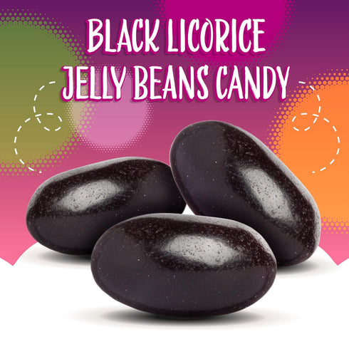 3-Pound Black Licorice Jelly Beans | Bag | Black Jelly Beans for Buffets, Gifting, and Dessert Decorating | Old