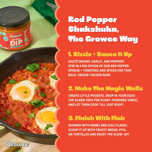 (2 Pack) Hummus Growee Vegan Red Pepper Dip | Alternative to Queso & | Dairy-Free, Nut-Free & Gluten-Free Plant-Based