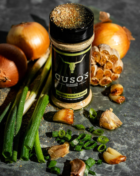Cuso Cuts Roasted Garlic & Onion BBQ Seasoning Rub - All Natural Ingredients - 1 Count BBQ Rub Seasoning