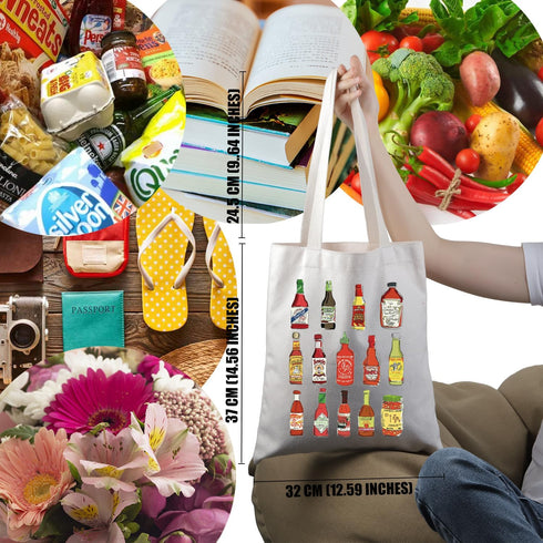 Hot Spicy Meal and Sauce Lover Gift Spicy Food Lover Chilli Sauce Tote Bag Spice Lover Handbag Foodie Gift