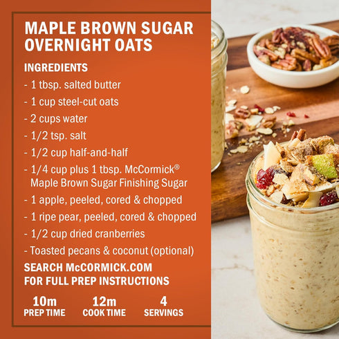 3.09 oz McCormick Finishing Sugar, Maple Brown Sugar, Limited Edition, Classic Flavor Pairing of Maple with Rich Brown
