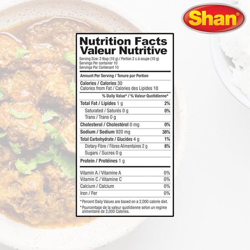 (100g) Packets Shan - Meat Masala Seasoning Mix - Spice for Medium Meat Curry