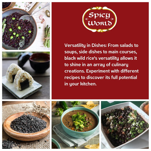 Spicy World 6 Minnesota Grown Black Wild Rice Pound Bag - Premium Quality, All Natural - by