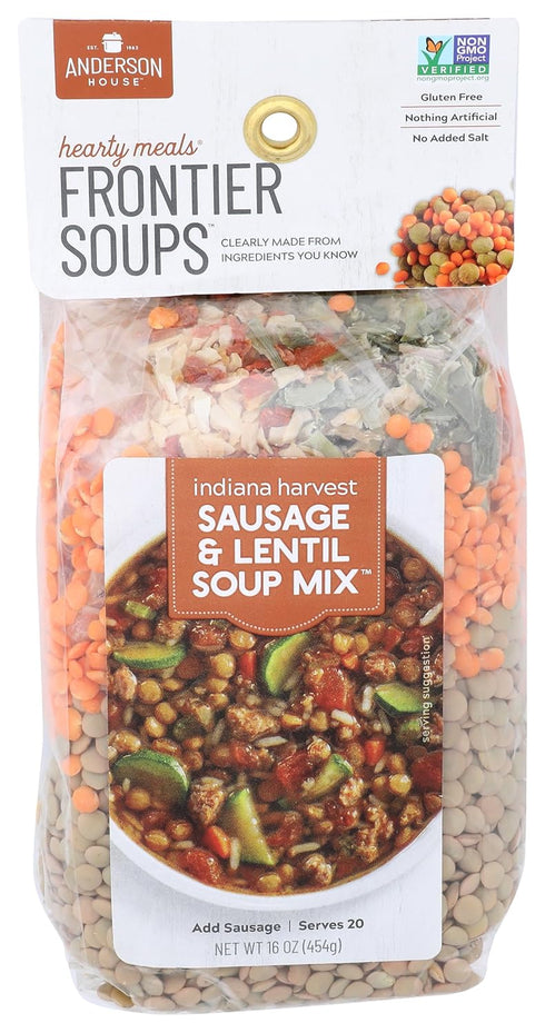 Frontier Soups Sausage Lentil Hearty Soup Mix, 16 OZ