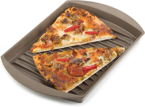 4-6 Frozen 10"L 7"W 2.25"H,Brown Prep Solutions by Progressive Microwave Small Bacon Grill with Vented Cover, Strips