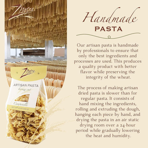 12 oz ZPasta Campanelle - Bronze Cut Artisan Pasta