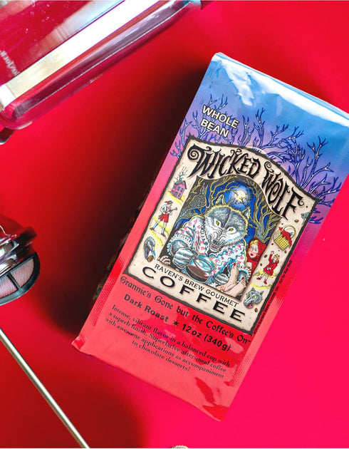 2lb Raven's Brew Coffee Full Bodied Coffee Dark Roast Ground - Wicked Wolf