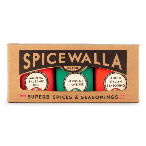 Spicewalla Mediterranean Seasoning 3 Pack | Modena Balsamic Rub, Herbs de Provence, Amore Italian Seasoning Gift Set