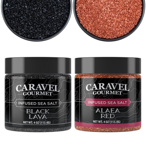 Pacific Sea Salts 2-Pack - Hawaiian Alaea Red & Black Lava, Mineral-Rich, 8 oz Total