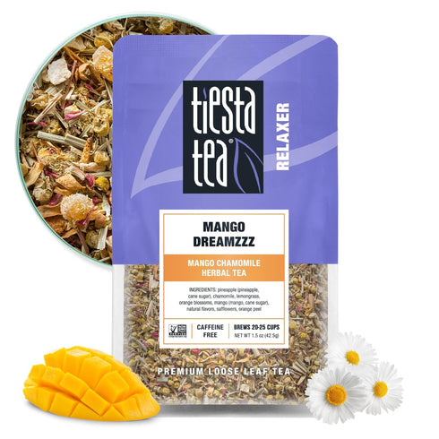 Tiesta Tea - Mango Dreamzzz Chamomile Loose Leaf Herbal Tea, Relaxing Chamomile & Lemongrass Blend, Caffeine-Free, 1.5