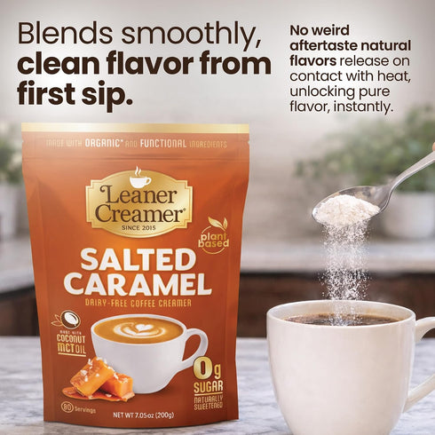 0g 80 Leaner Creamer Plant-Based Coffee Creamer with MCT Oil, Sugar, Keto Friendly, Dairy-Free Coconut Creamer Powder