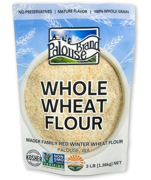 Palouse Brand Certified Glyphosate Residue Free Whole Wheat Flour | 3 LBS