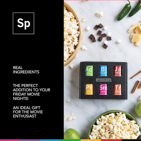 Pack 6 Set Spiceology Popcorn Seasoning Variety Gourmet Popcorn Spices & Seasonings Apple Cinnamon, Bleu Cheese
