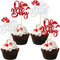Ephlyn 24Pcs Mushroom Oh Baby Cupcake Toppers Glitter Mushroom Baby Shower Cake Topper