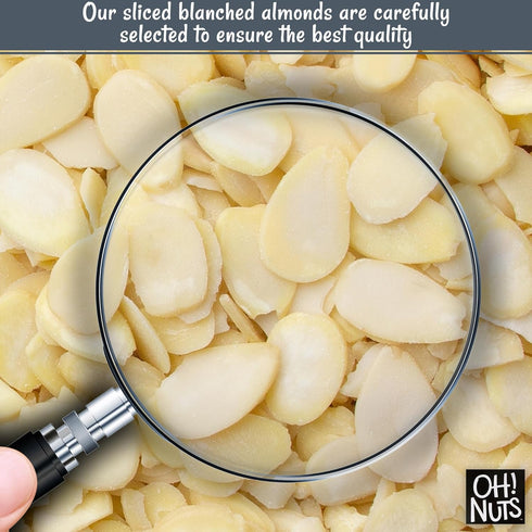 Oh Nuts Raw Almonds Bulk Pack - Almond Nuts for Snacking & Baking, High-Protein Sliced Almonds