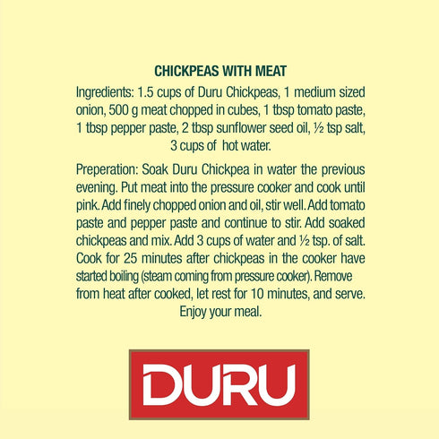 9mm, 35.2oz (1000g), 100% Hummus, Duru Chickpeas Natural and Certificated, Non-GMO, Great for Falafel, and Vegan