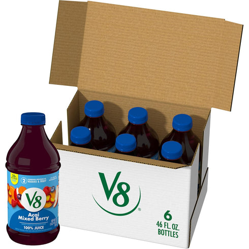V8 Acai Mixed Berry 100% Fruit and Vegetable Juice, 46 fl oz
