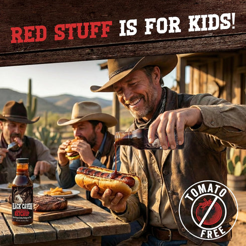 14.5 oz Black Cavern - The Ketchup Alternative, Tomato-Free Condiment for Burgers, Steaks, Hot Dogs & Fries, No High
