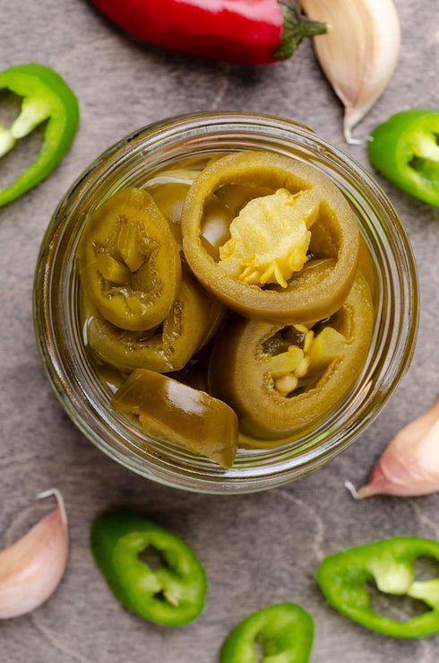 2 16 Green Jay Gourmet Pickled Candied Jalapeos in a Jar - Fresh Hand Jarred Vegetables for Cooking & Pantry