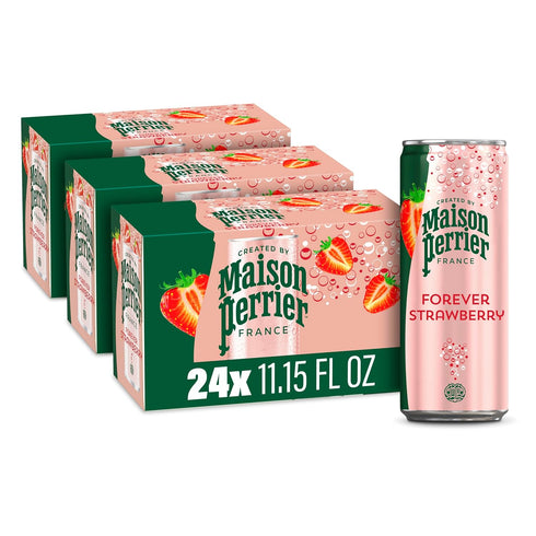 Maison Perrier Forever Strawberry Flavored Sparkling Water, 11.15 Fl Oz Cans, 8