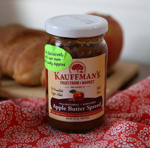 8.5 Oz. (Pack 2 Kauffman Orchards Apple Butter Spread, Made with Pink Lady Apples, Jar of Jars)