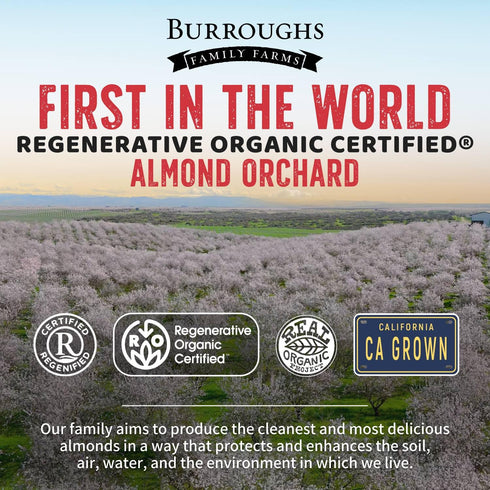 2lb Burroughs Family Farms USDA Organic Blanched Almonds First Regenerative Organic Certified Farm Gluten-Free