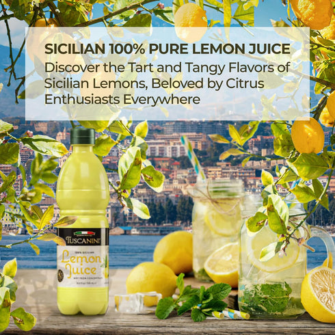 100% Concentrate,16.9oz (2 Pack) Tuscanini Sicilian Lemon Juice, Not from No Water Added | Convenient Size - Fits