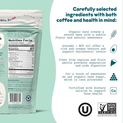 32 JOI Instant Oat Milk Creamer Pouch - Makes servings - Vegan, Kosher, Shelf-Stable, and Gluten-Free - Use for Coffee