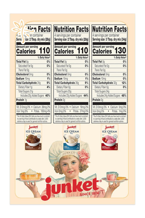 4 4 4 (12 Junket Ice Cream Mix Bundle - Vanilla, Chocolate, Strawberry Total)