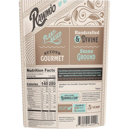70% 2 Oz Rawmio Dark Chocolate Hearts, Cacao - - Raw, Organic, Vegan, Fair Trade
