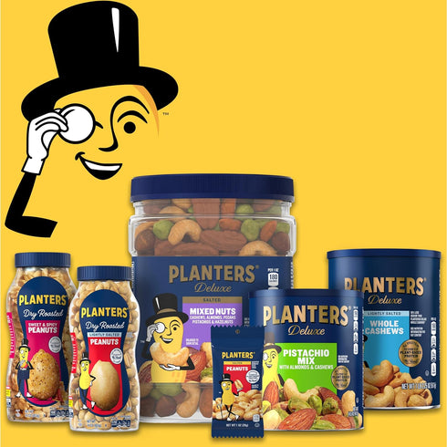 8 Oz PLANTERS Lightly Salted Cashews, Cashew Halves & Pieces, Plant-Based Protein, Canister, Great Party Snack