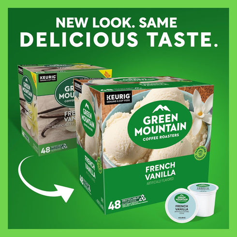 48 Count Green Mountain Coffee Roasters French Vanilla Coffee, Keurig Single-Serve K-Cup Pods, Light Roast